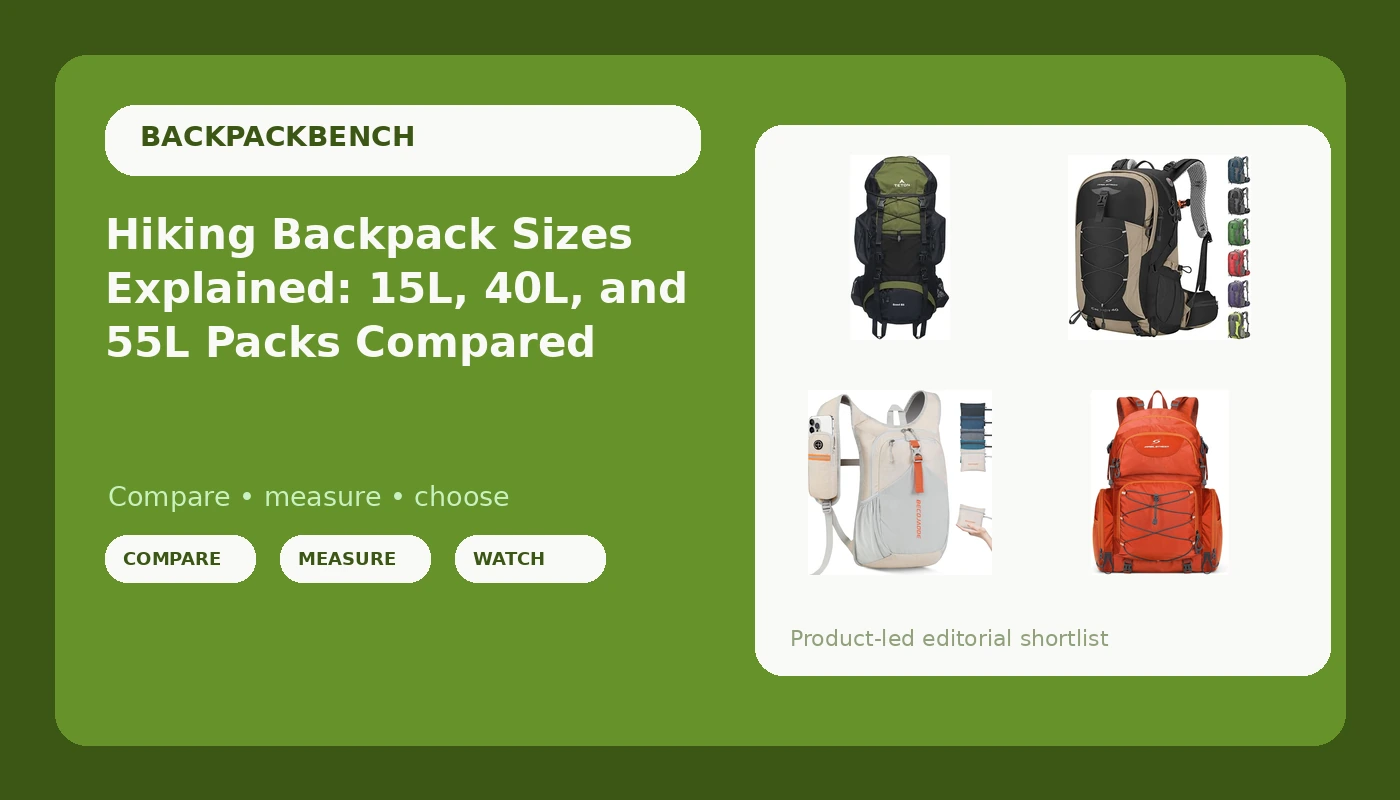 Hiking Backpack Sizes Explained: 15L, 40L, and 55L Packs Compared